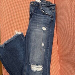 Distressed Blue Jeans